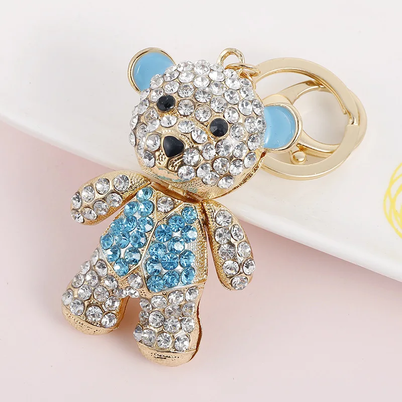 

2020 Fashion Crystal Bear Car Keychain for Women's bags Pendants Decoration Accessories Car keyrings Jewelry