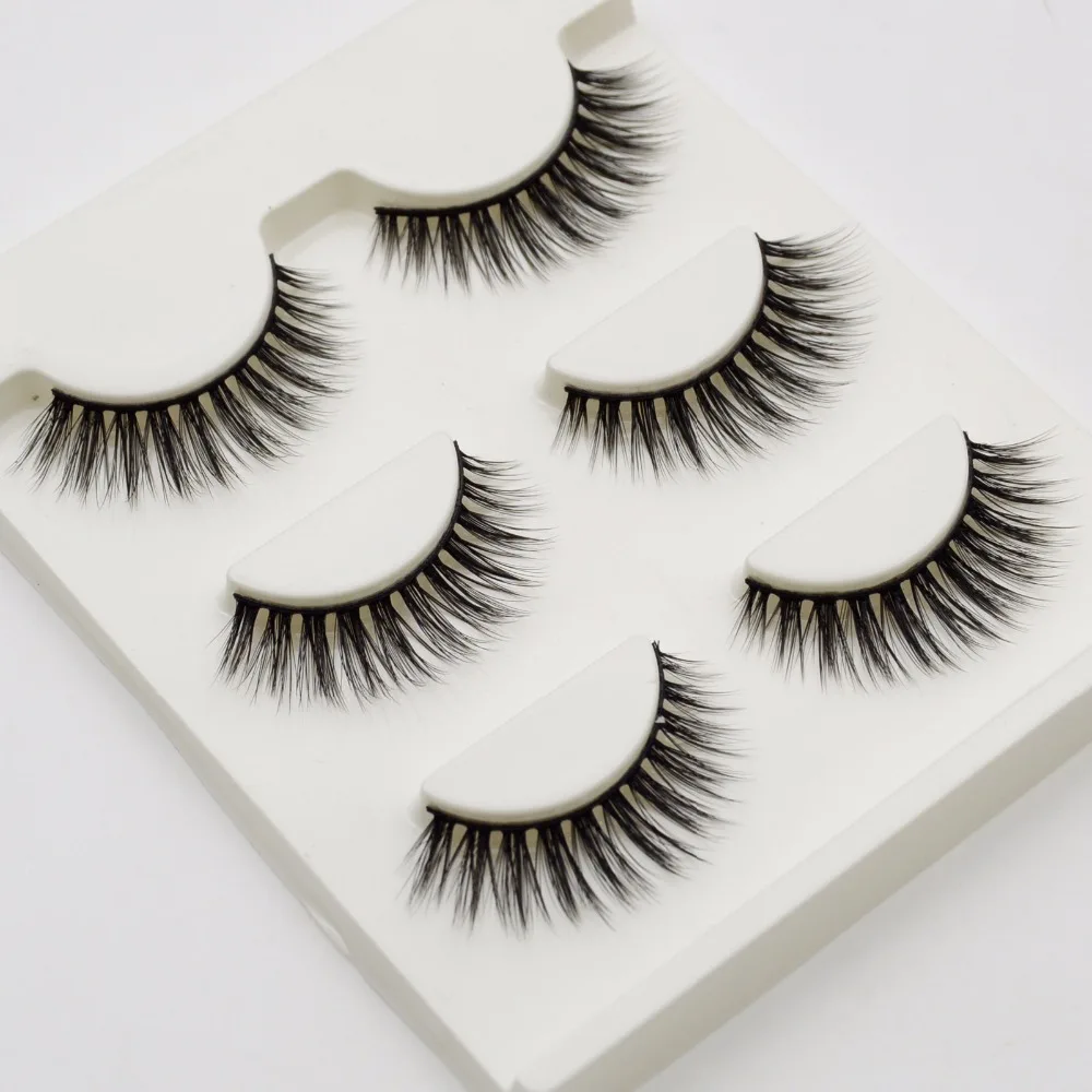 Ресницы Накладные из искусственной норки ручной работы 3 пары|faux cils|mink lashesfaux mink