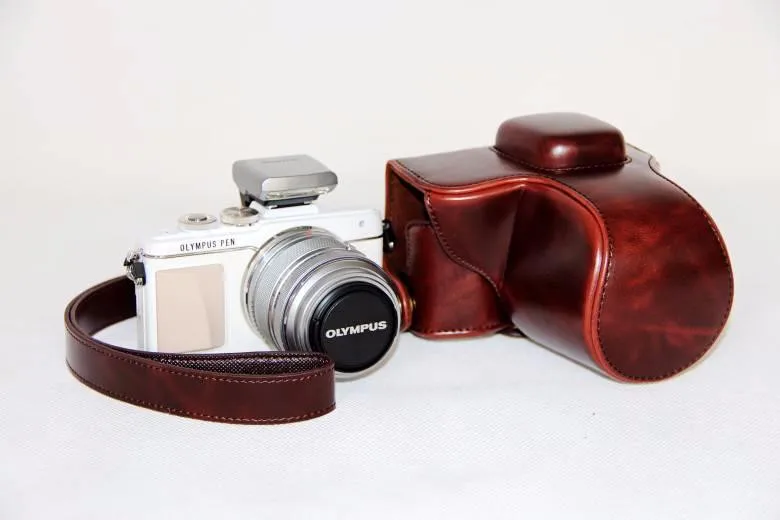 Чехол для камеры из искусственной кожи для Olympus PEN E-PL3 EPL3 EPM1 E-PM1 14-42 мм чехол для объектива черный/коричневый/кофейный/белый