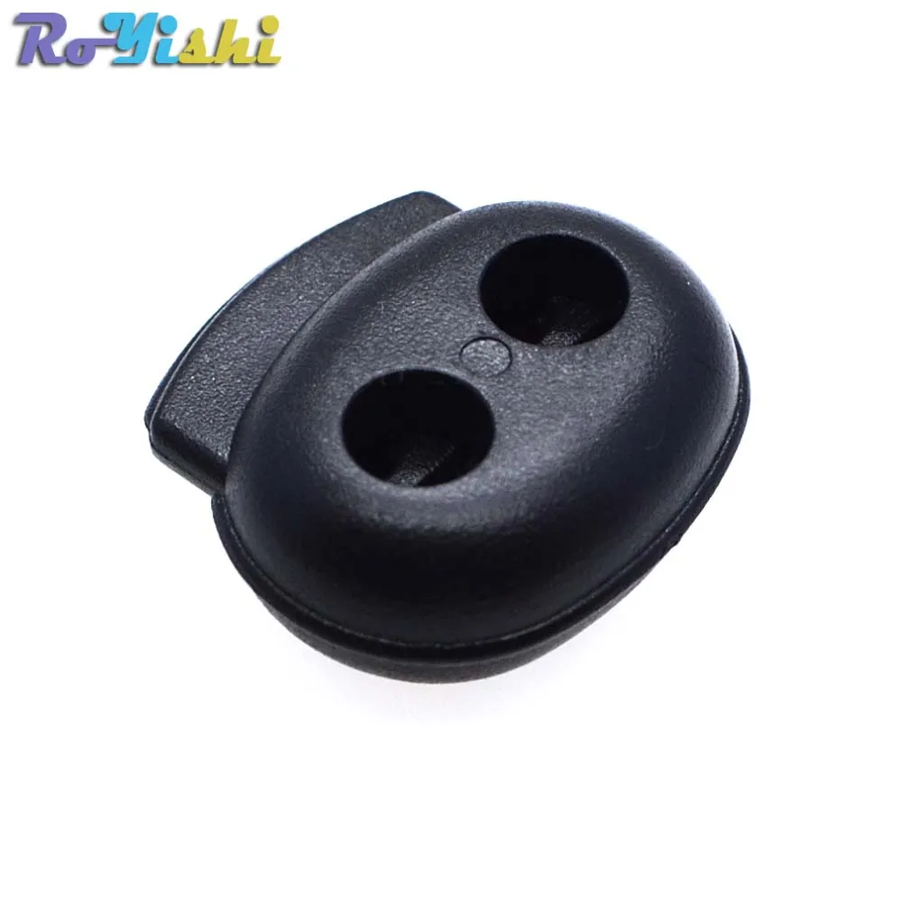 

25pcs/pack Plastic Cord Lock Stopper Toggle Clip Black 18mm*19mm*6.5mm