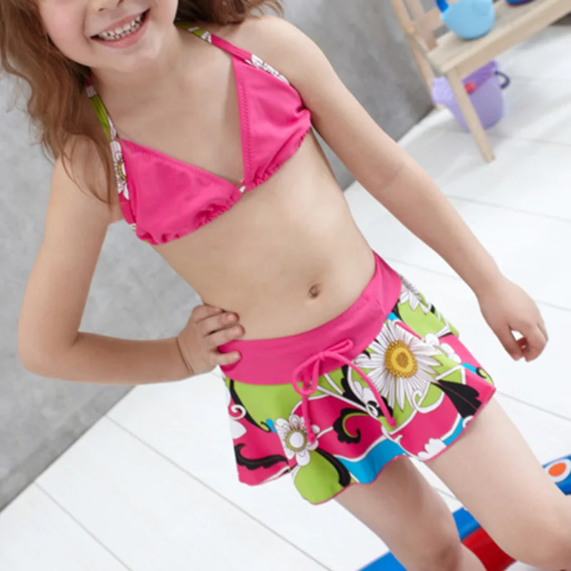 Новый Дизайн Бикини Девушки Купальники Tankini Купальник Дети Две Пьесы Летний Пляж