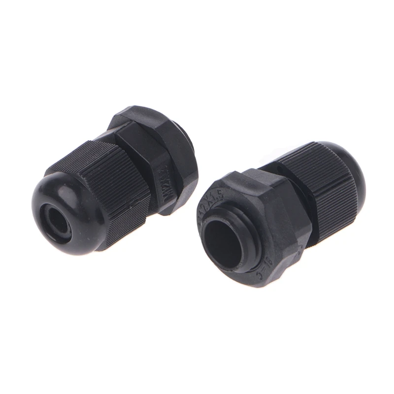 

5 Pcs 12mm Compression Cable Glands Black Waterproof IP68 M12 TRS Stuffing Gland