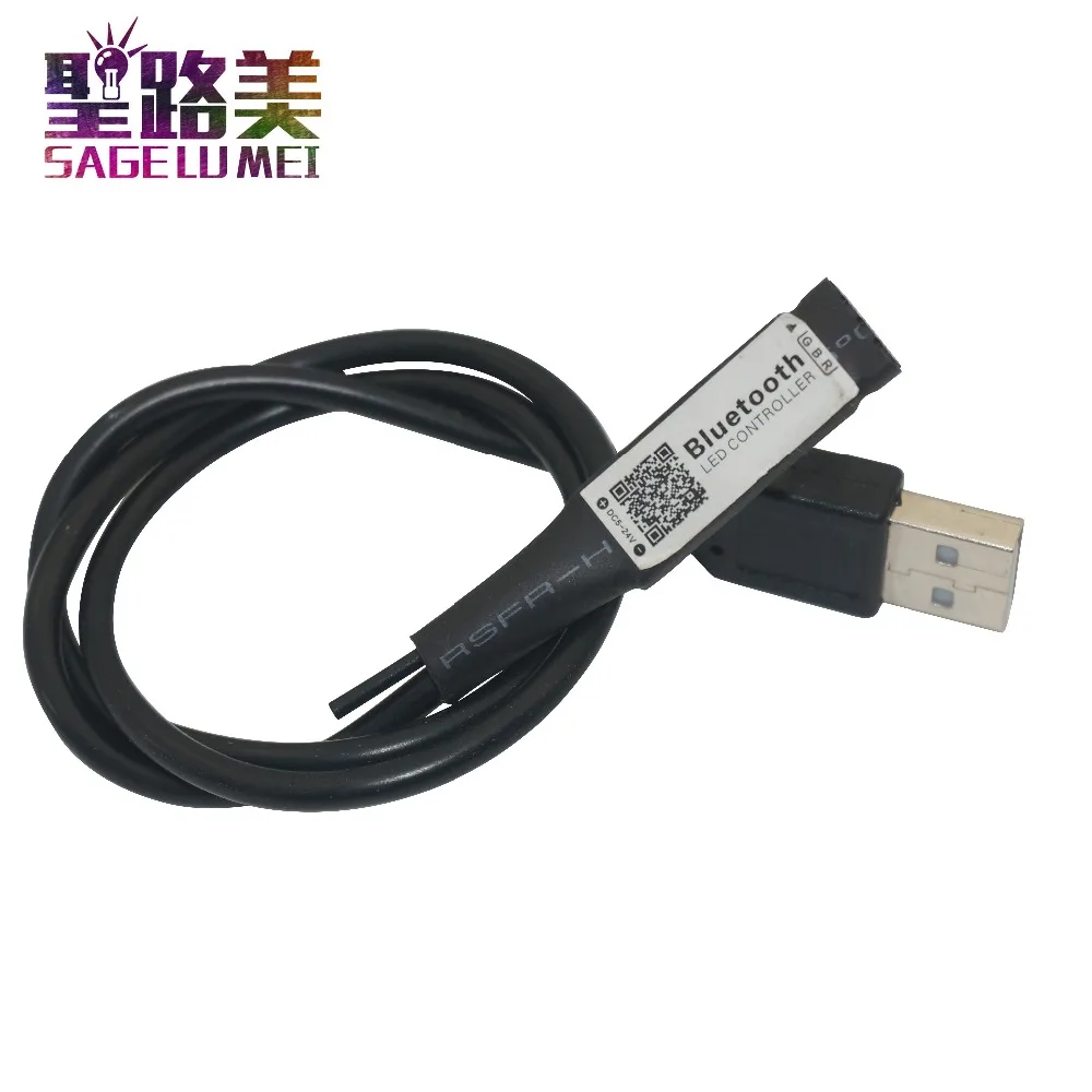 USB Mini Bluetooth DC 5V 12V светодиодный RGB контроллер 6A 3 пути 4Pin женский светильник в