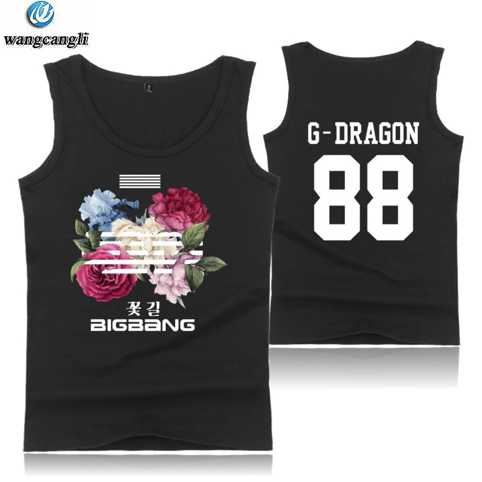 KPOP BIGBANG Топы на бретельках летнее платье майка в Корейском стиле из хлопка одежда
