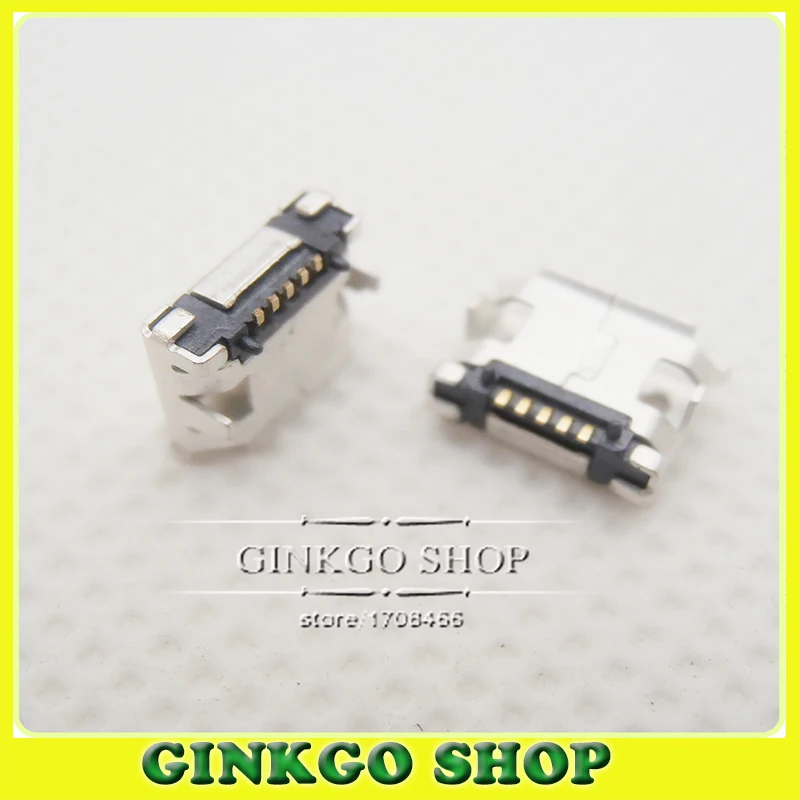 50 шт. разъем Micro USB 2 фута DIP 5P SMD Jack шаг 7 мм для ремонта телефона цифровой продукт и