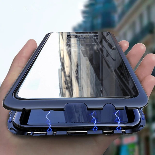 360 Магнитный Чехол для iPhone X XS Max XR 8 7 6s Plus с закаленным стеклом Магнитный Ковер Samsung Galaxy S8 S9 Note 9 S7 Edge on.