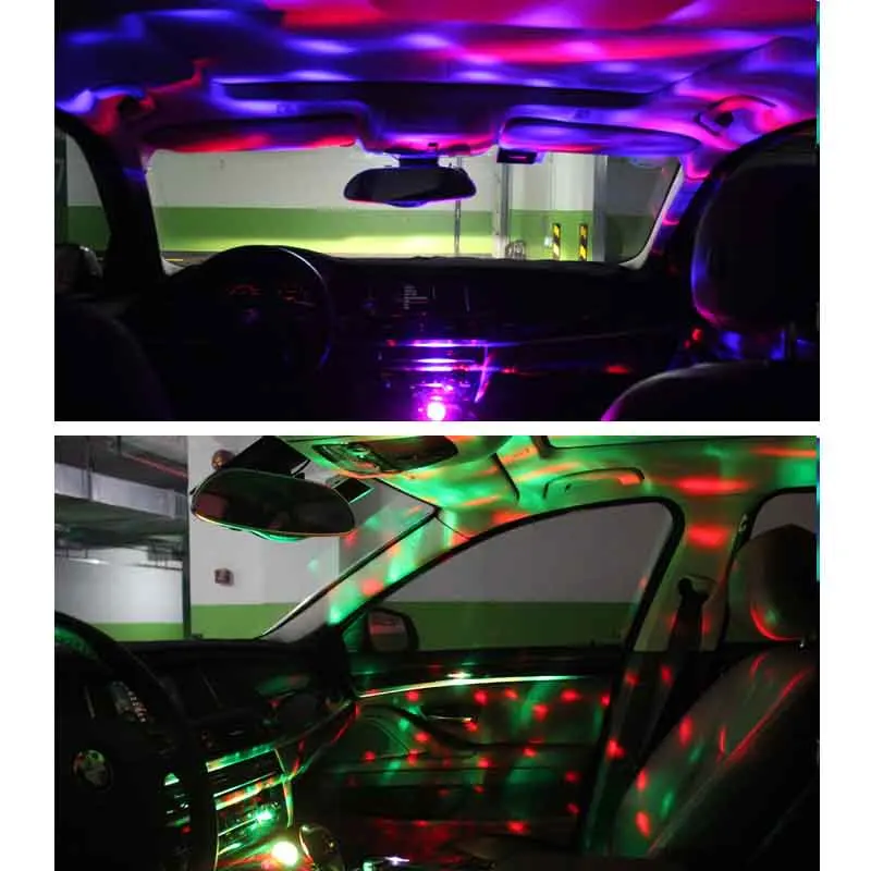 Крутой мини-автомобиль USB атмосферный свет DJ RGB красочный музыкальный звук
