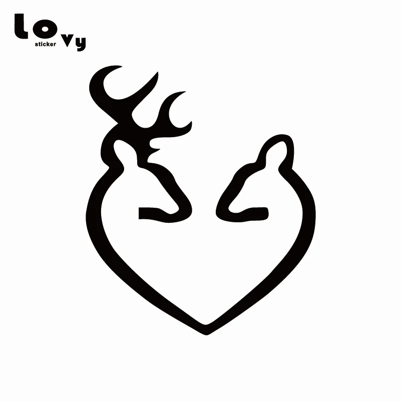 Виниловая наклейка для автомобиля Browning Deer Doe Heart Love забавная с животными