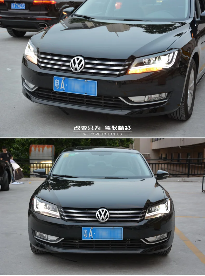 KOWELL автомобильный Стайлинг для VW Passat B7 фары 2011- Америка Passat CC светодиодный фары DRL Биксеноновые линзы Высокий Низкий луч парковка
