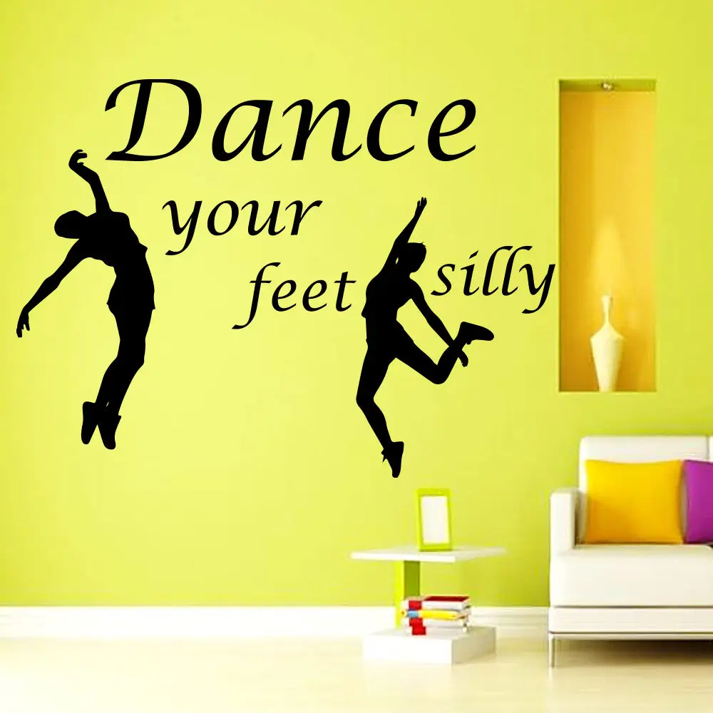 Виниловая наклейка на стену с надписью Dance Your Foot Silly Sport Gym декор для окон мебель
