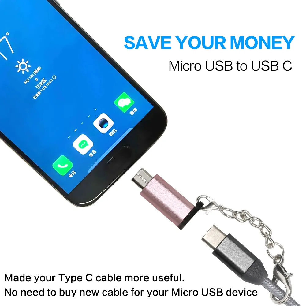 Фото Адаптер Micro-Type C с разъемом Micro-Type-C Femal для зарядки и синхронизации Huawei Xiaomi LG HTC Android Адаптер Micro-Type C с разъемом Micro-Type-C Femal для зарядки и синхронизации Huawei Xiaomi LG HTC Android