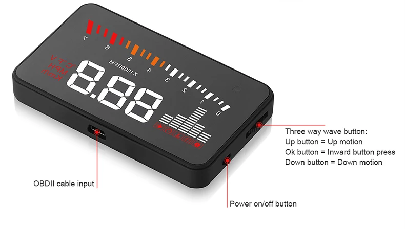 GEYIREN HUD X5 OBD2 EUOBD Автомобильный дисплей спидометр цифровой автомобильный проектор для автомобиля Универсальные системы проектора на лобовое стекло
