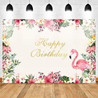 MOCSICKA фон для фотосъемки с изображением фламинго для празднования дня рождения ребенка цветочный настраиваемый фон для фотосъемки для украшения вечеринки