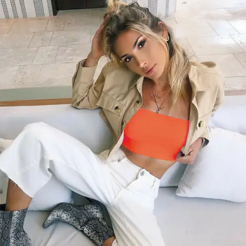 2019 Fashion accessories Sexy Bra Tube Tops Underwear For Women Green Orange Bandeau Top Crop Lady Strapless Clothes | Женская одежда