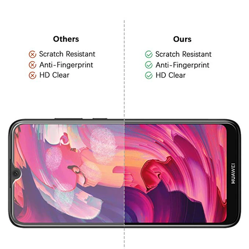 Закаленное стекло для Huawei Y6 2019/Y6 Pro/Y6 Prime 2019 Защитная крышка экрана Y7 PRO защитное |