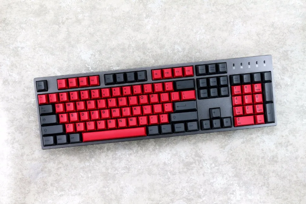 

MP 123 Keys Dye-Sublimation PBT Black&Red Color Cherry Profile For Mechanical Gaming Keyboard