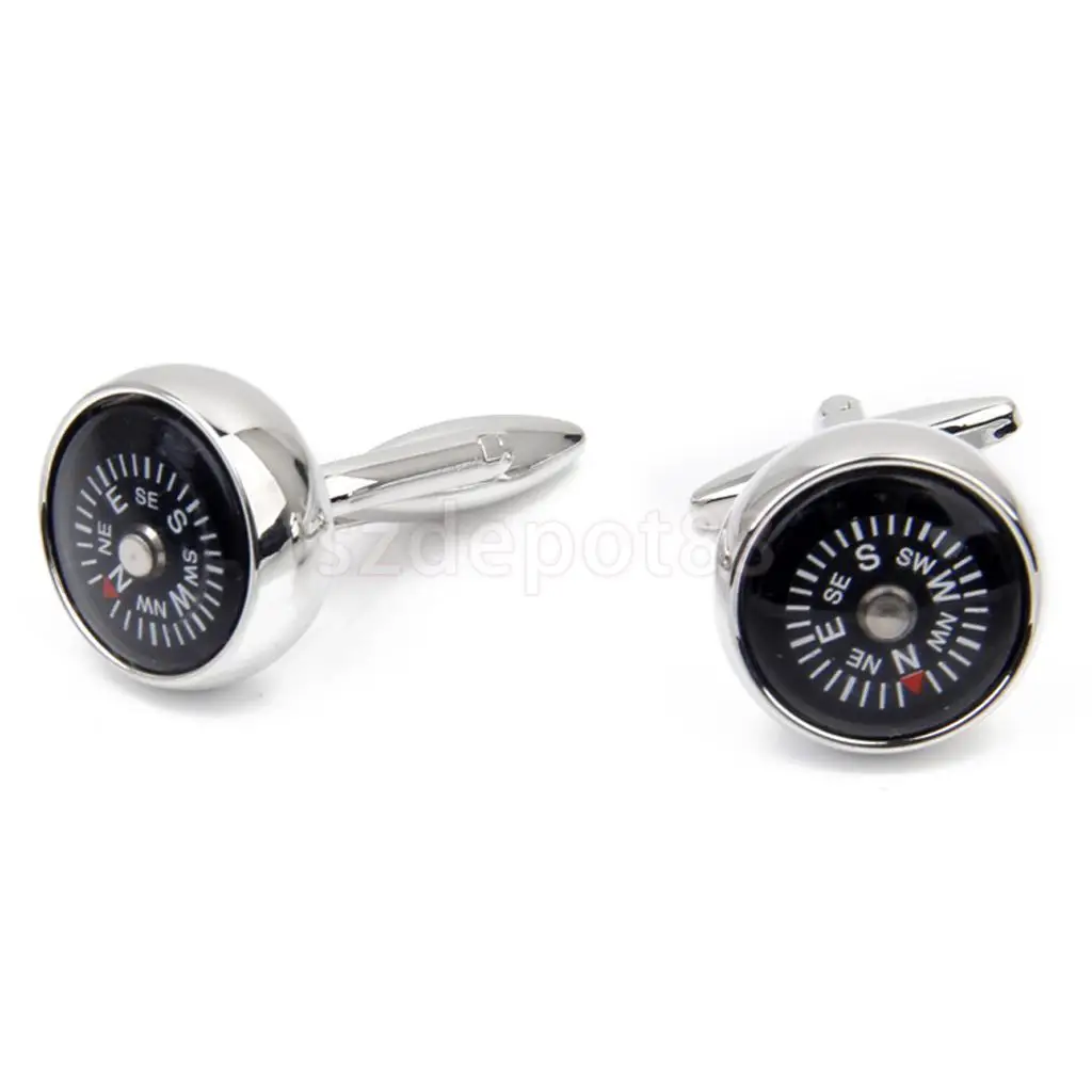 Запонки с компасом запонки в винтажном стиле серебристый оттенок|cufflink cuff|compass
