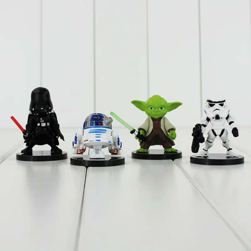 4 шт./лот пробудить Дарта Вейдера футболка с Йодой из R2-D2 робот Коллекционные