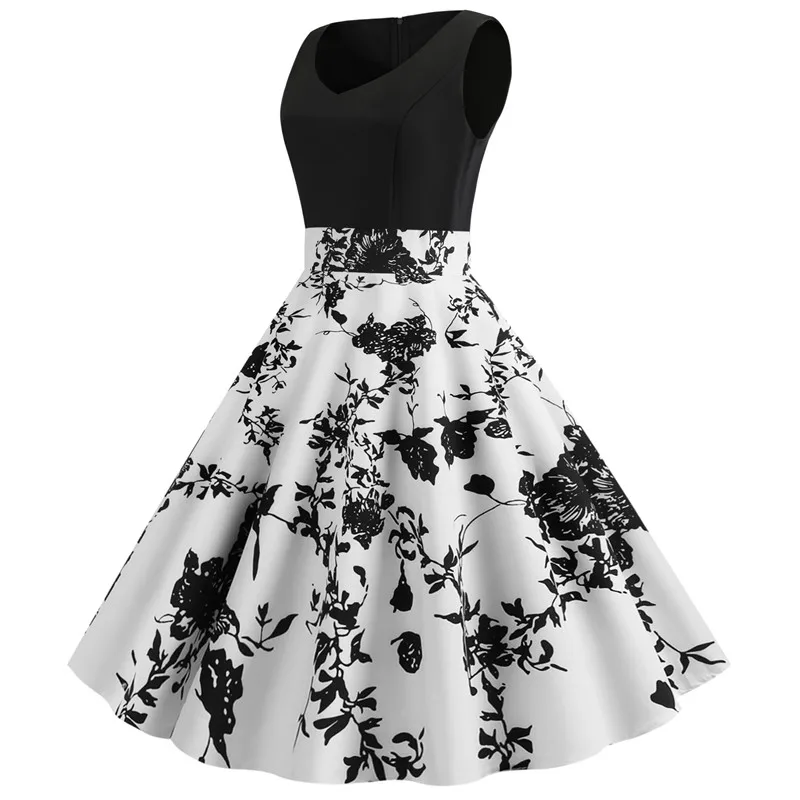 BLINGSTORY Plus Size Women 5xl V-neck Floral Casual Party Tea Swing Dress Roupas Feminina | Женская одежда