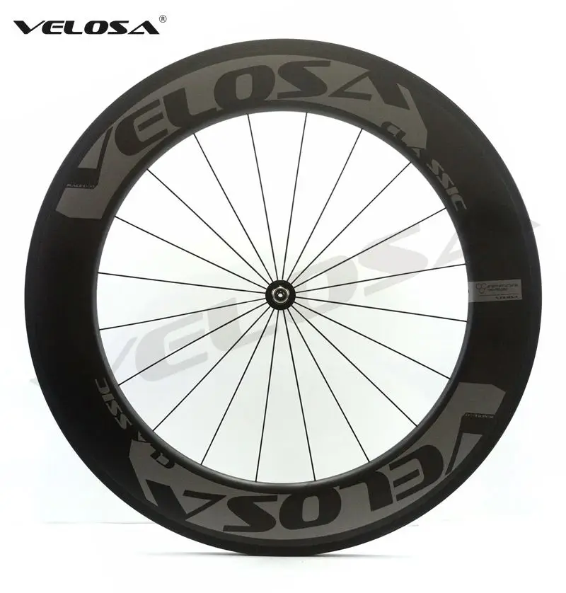 Карбоновые колеса Velosa RACE 80 700C клинкер 88 мм трубчатый DT 240S ступицы Sapim cx ray супер
