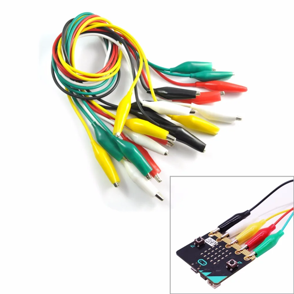 

10pcs/lot For Micro:bit microbit Alligator Clips with Wire, Electrical Test Leads Test Jumper Wire Alligator Crocodile Clips