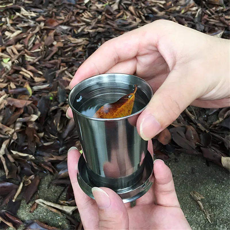 Портативная Складная чашка из нержавеющей стали Спортивная бутылка для воды