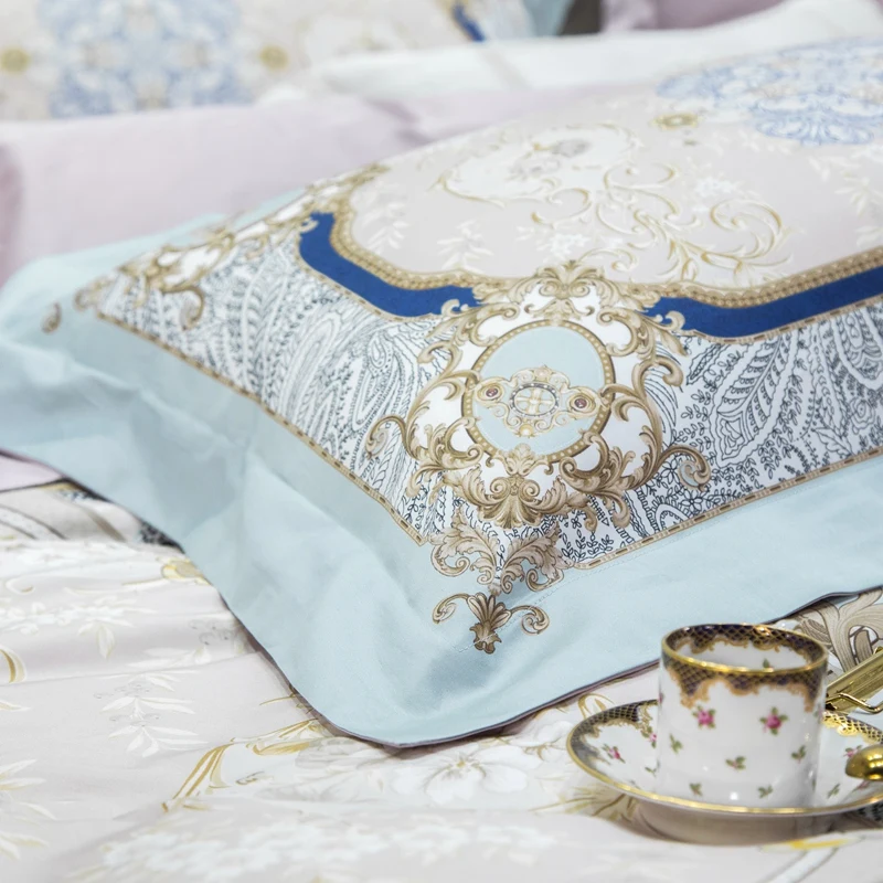 Простыня из египетского хлопка с геометрическим рисунком 4 предмета | Дом и сад