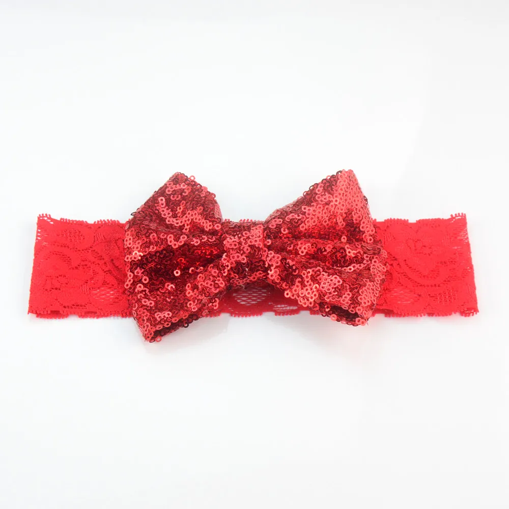 20 шт./лот 11 см большой блестящий беспорядочные блестки бантик ободок с бантом