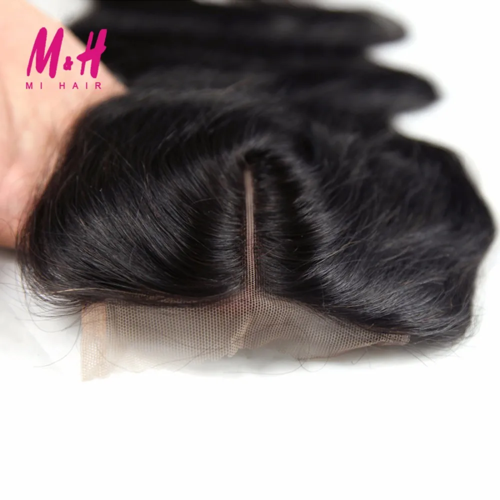 7 Необработанные Перуанский Девы Волос С Закрытие 3 Связки Закрытием Mi Объемной