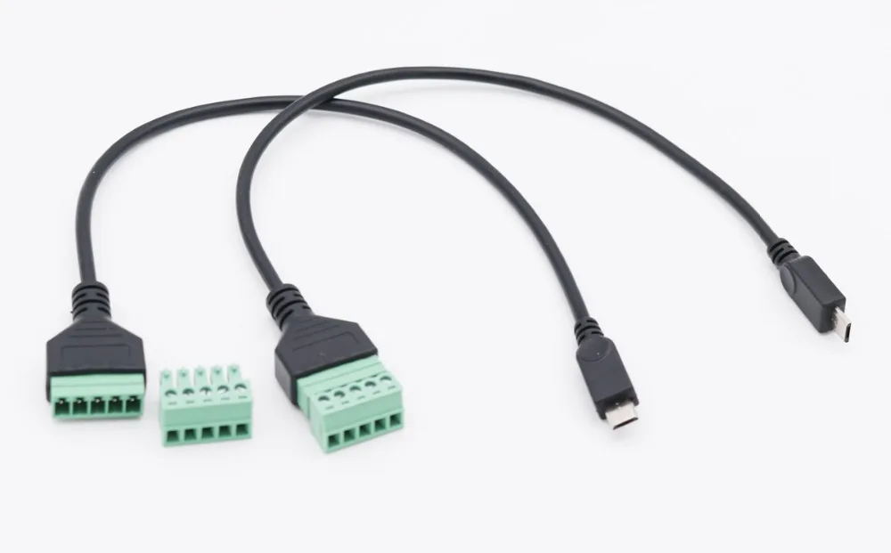 1 шт. 1FT Micro USB 5 контактный 2 0 штекер на винт с защитой терминал без пайки адаптер