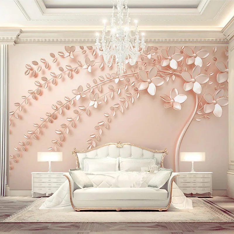 

Custom Any Size Mural Wallpaper 3D Stereo Rose Golden Relief Tree Fresco Modern Abstract Living Room TV Bedroom Art Papier Peint