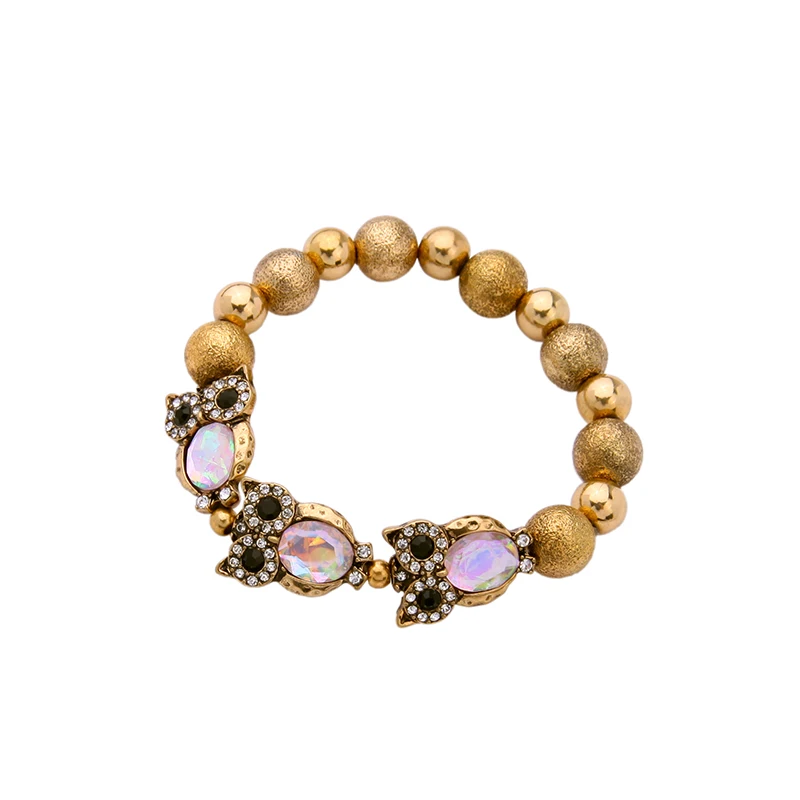 Винтажный браслет из сплава с металлическими бусинами и цепочкой новый