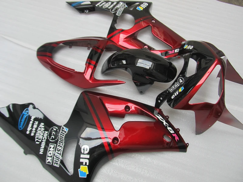 Complete Injection Fairing kits for Kawasaki NINJA ZX 6R 2003 2004 zx6r 03 04 red black motorcycle fairings set JX19 | Автомобили и