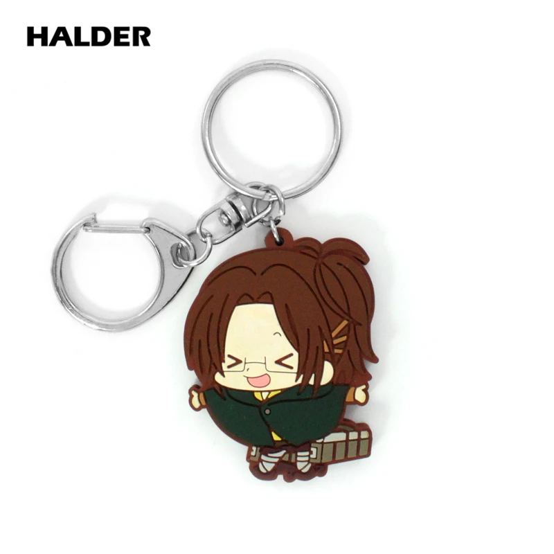 Halder аниме Атака Титанов Eren Mikasa Саша блузка Hange Zoe фигурные Подвески мягкие ПВХ Брелоки держатель ключей автомобильные брелоки на сумку