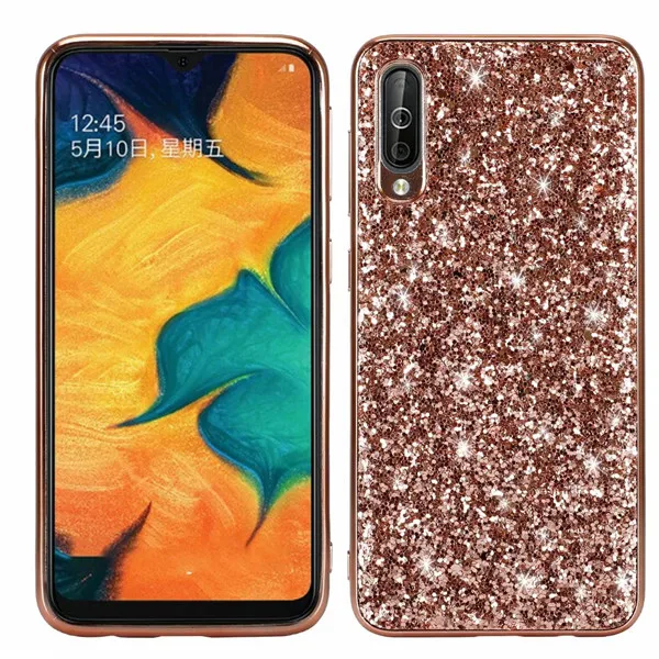 pink Чехол для samsung Galaxy A50, роскошный блестящий чехол с блестками, задняя крышка для samsung Galaxy A10 A20 A30 A40 A50 A70, чехол для телефона - Цвет: pink