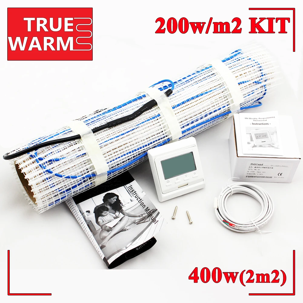 2.0sqm 400W Напольные нагревательные маты для системы напольного отопления с 16A