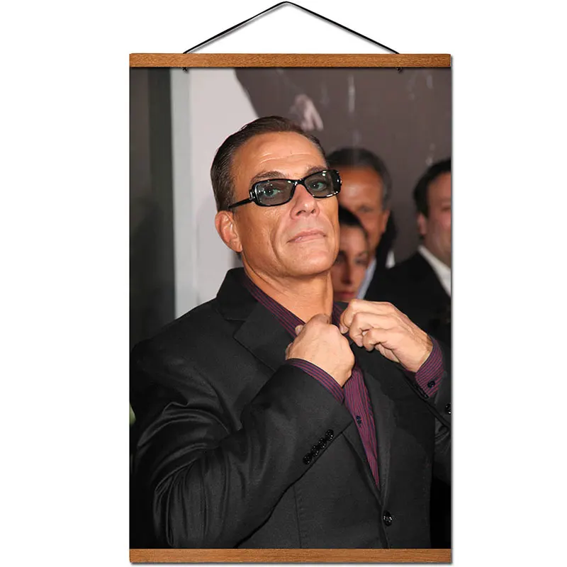 1 Jean-Claude Van Damme Poster Hanging Scroll Canvas Painting With Solid Wood Decoration - Цвет: 1