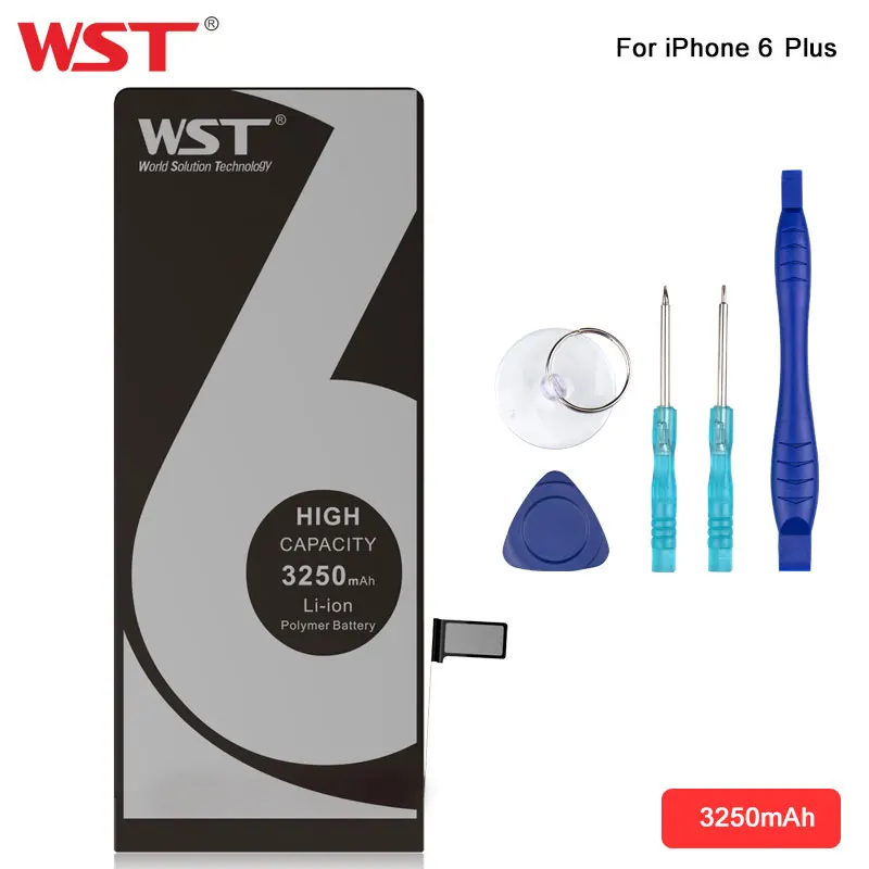 WST бренд батареи для iPhone 6 Plus Замена iPhone6 плюс 3250mAh сверхвысокой емкости 20%
