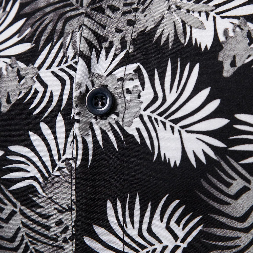 

ZYFG free men shirt flower printign short-sleeved shirts flower shirt elegant gentleman male Tops spring andsummer manwear