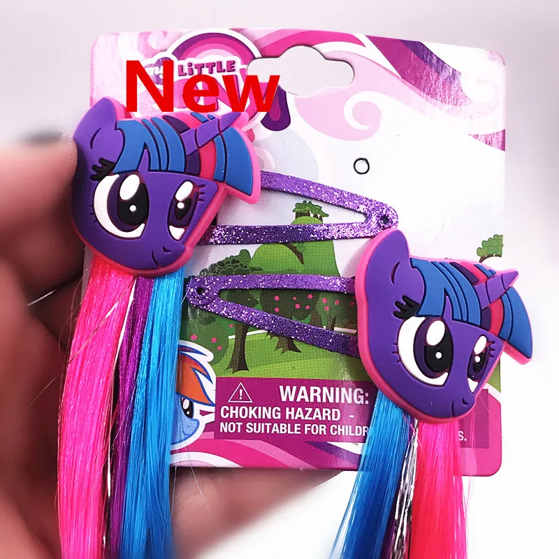 2 шт., Новое поступление, милая лошадь, ПВХ, одежда для прослушивания, My Little Poni заколки для девочек, украшение на голову, вечерние заколки для волос
