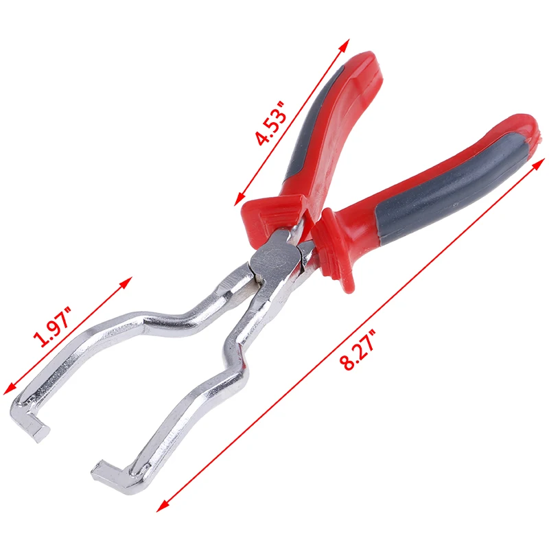 

1pc Fuel Line Pliers Fuel Filter Line Clip Petrol Hose Pipe Disconnect Release Removal Pliers Tool Red & Sliver 21cm