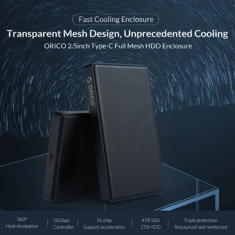 Корпус жесткого диска ORICO для Samsung Seagate 2 5 дюйма SATA к Type C SSD адаптер ТБ 4 внешний