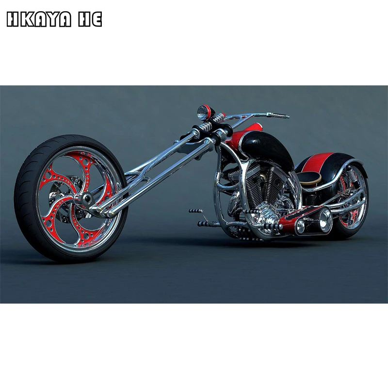 Новинка 2019 5d Diy Алмазная вышивка крестиком черный красный мотоцикл квадратная