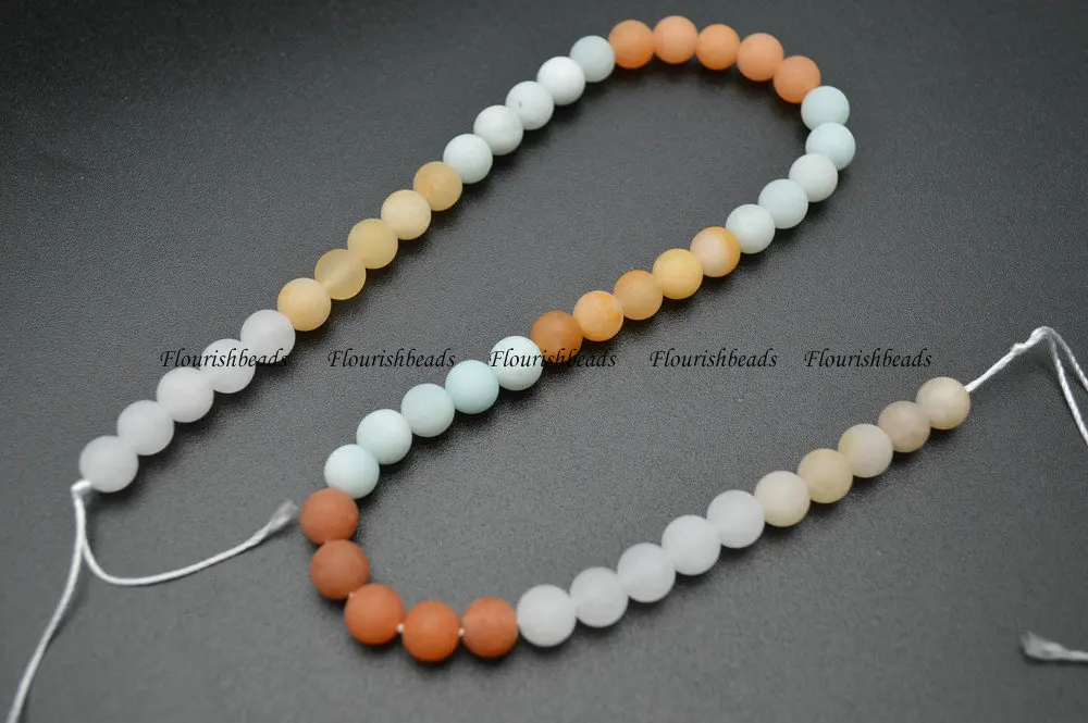 

Matte Dull Polished Natural Mix color Jade Stone Round Loose Beads 6mm 8mm 10mm