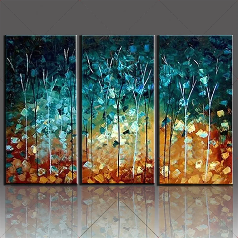 Набор для рисования деревьями ручной работы большой пейзаж картина маслом 3