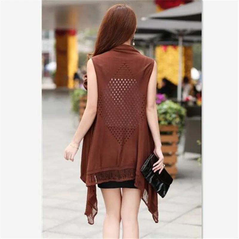 Женские летние модные длинные трикотажные кардиганы свитер женские топы с