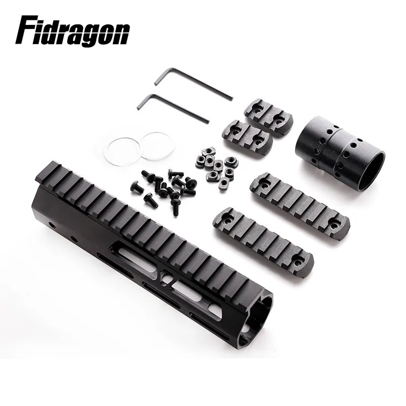 Охотничья винтовка 7 дюймов MLOK Handguard с бесплатным поплавком супер тонкий Ar15 Handguard Quad Rail W/Nut и 4 шт. MLOK Rail для M4 M16 AR