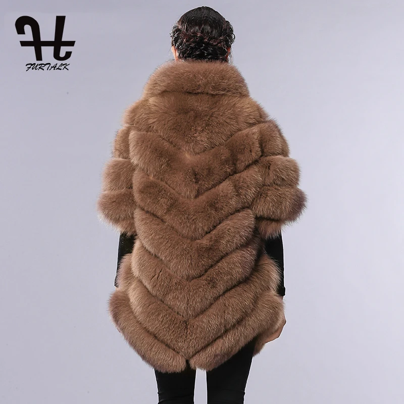 Furtalk Warmful Весь Набор Лиса Кожи Зимний России Шубу Меховой Жилет Натуральный Мех