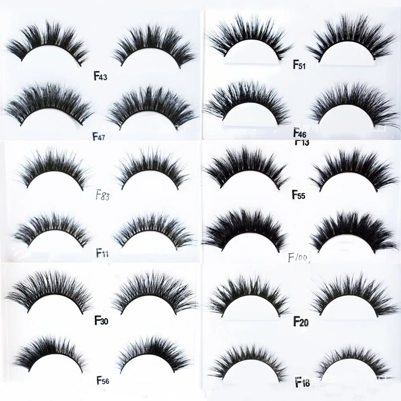 

1pc fake eyelashes 3D Mink Thick eyelash 100% hand made false lash beauty makeup tools & kit Plastic Black Terrier with box