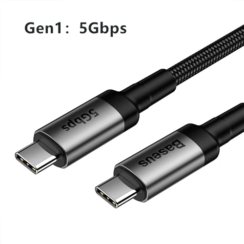 Grey Кабель Baseus usb type C to type C 5 Гбит/с скорость передачи данных QC3.0 кабель для быстрой зарядки Gen2 поддержка проекционного экрана - Цвет: Grey